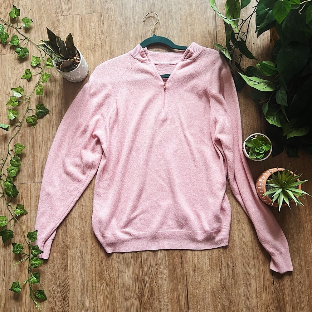 🪴 Pink Quarter Zip Up Light Weight Sweater 🪴
